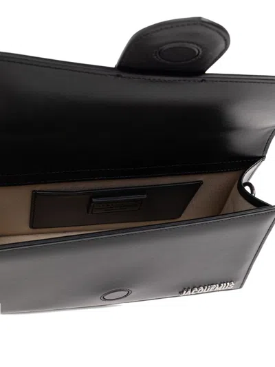 Jacquemus Calf Leather Rectangular Mini Bag With Handle In Black