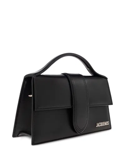 Jacquemus Calf Leather Rectangular Mini Bag With Handle In Black