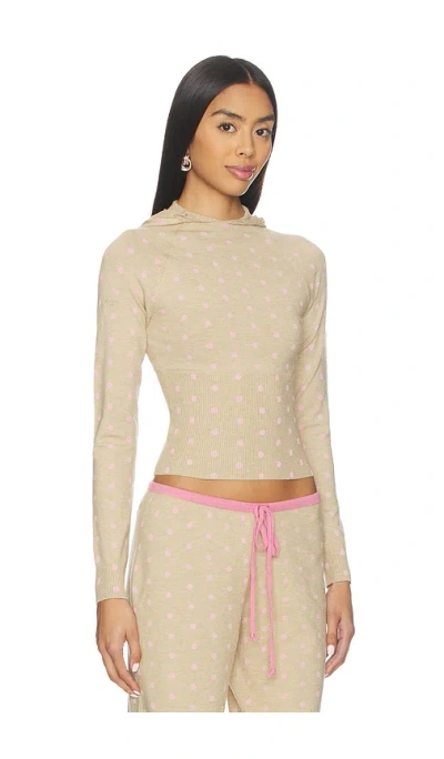 Frankies Bikinis Hazel Cloud Knit Hoodie In Neutral