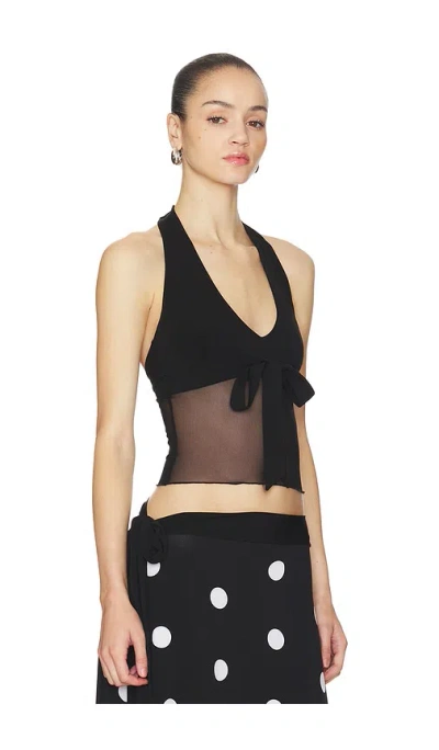 Frankies Bikinis May Mesh Halter Top In Black