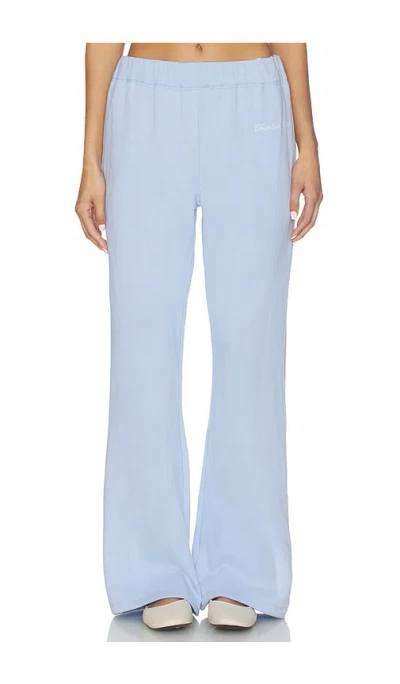 Frankies Bikinis Travel Day Cotton Pant In Blue