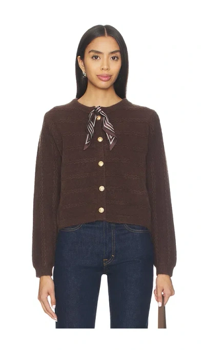 Line & Dot Agnes Scarf Sweater In Brown