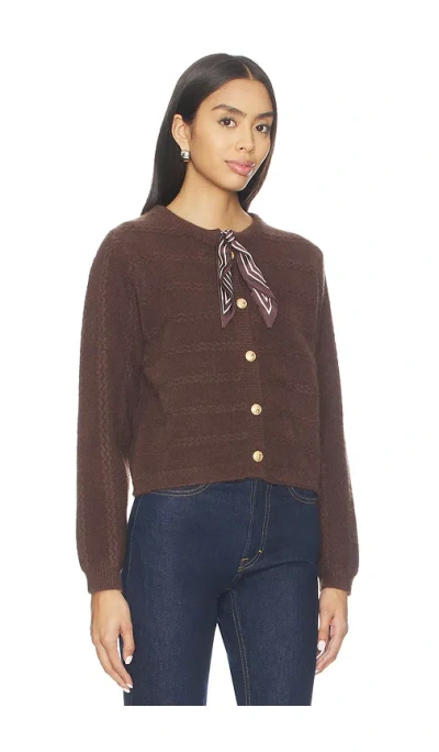 Line & Dot Agnes Scarf Sweater In Brown