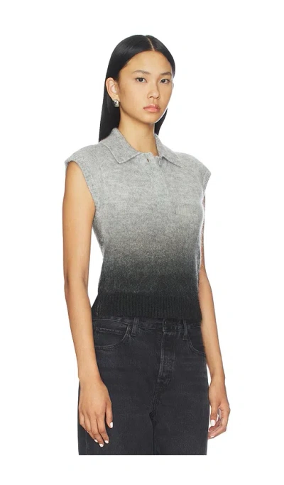Aligne Lexi Knitted Polo Top In Gray