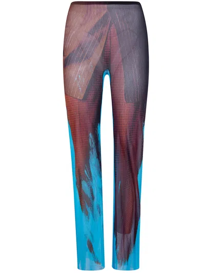 Jean Paul Gaultier Reedition Tennis Costume Sheer Print Trousers In Multi