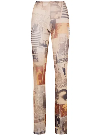 Jean Paul Gaultier Newspaper-print Leggings In Multi