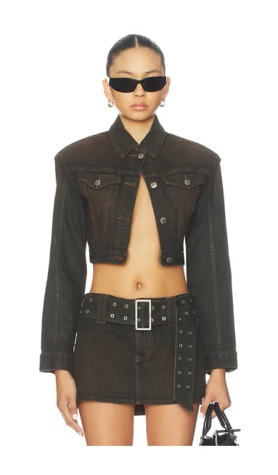 Ksubi Define Trucker Jacket In Brown