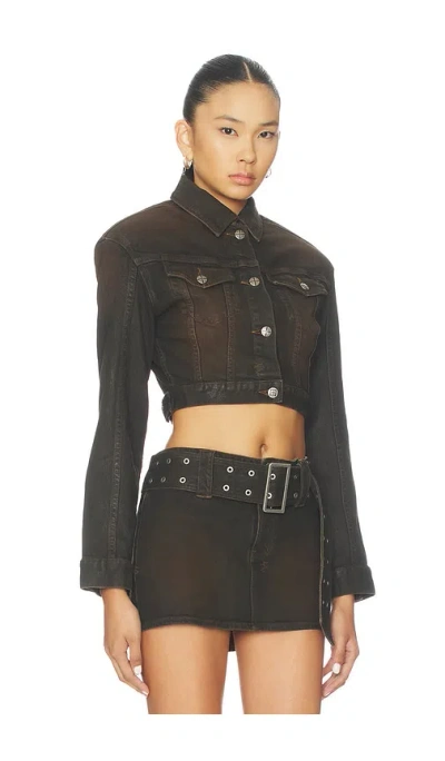 Ksubi Define Trucker Jacket In Brown