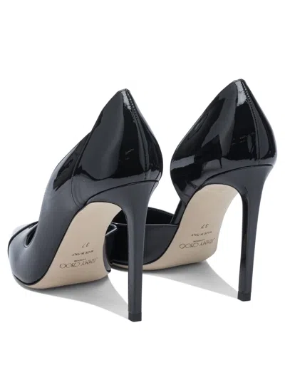 Jimmy Choo Brigitte Black Pumps With Thin Heel In Shiny Leather Woman