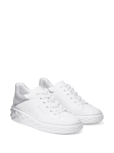 Jimmy Choo White Nappa Leather Sneaker In White