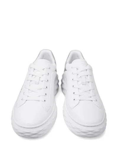 Jimmy Choo White Nappa Leather Sneaker In White
