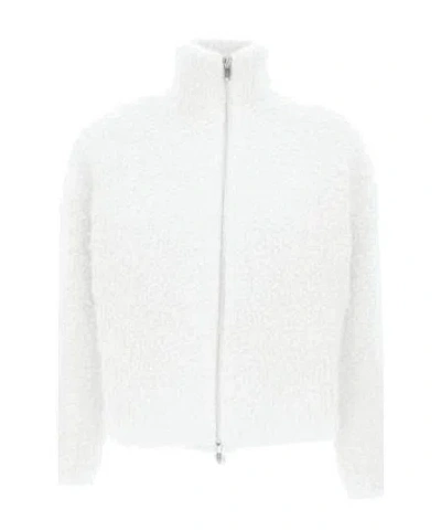 Max Mara Studio Oggetti Zip-up Cardigan In White