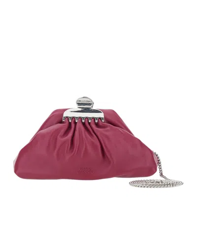 Marc Jacobs Claw Clip Chain Linked Small Clutch Bag In Red