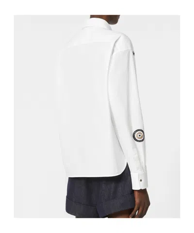Max Mara Shock Embroidered Long Sleeve Button-up Shirt In White