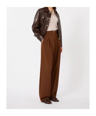 Max Mara Studio Mstbacio Trouser Chocolate In Brown