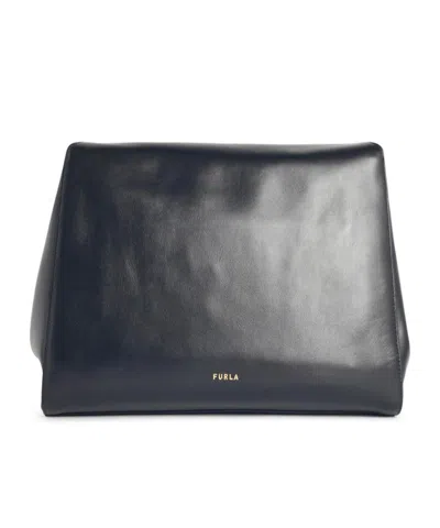 Furla Logo Flap Shoulder Bag In Black