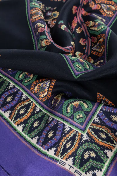 Etro Silk Scarf With Geometric And Medallion Motif In Multi