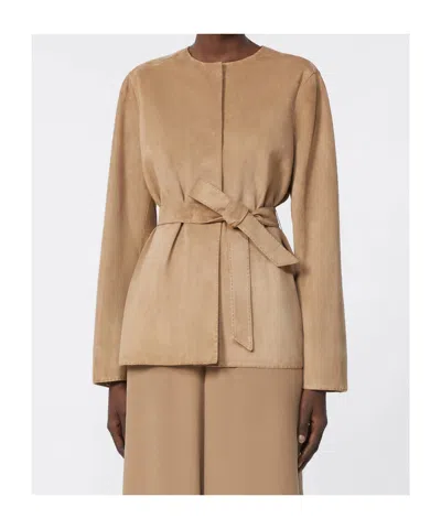 Max Mara Suede Jacket In Brown