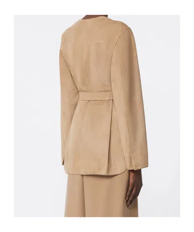 Max Mara Suede Jacket In Brown