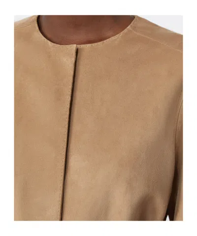 Max Mara Suede Jacket In Brown