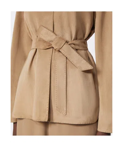 Max Mara Suede Jacket In Brown