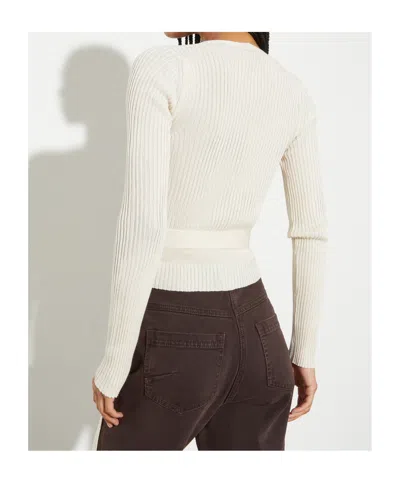 Maxco. Long Sleeve Cardigan In White