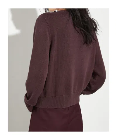 Maxco. Long Sleeve Cardigan In Burgundy