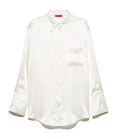 Maxco. Silk-satin Shirt In White