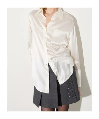 Maxco. Silk-satin Shirt In White