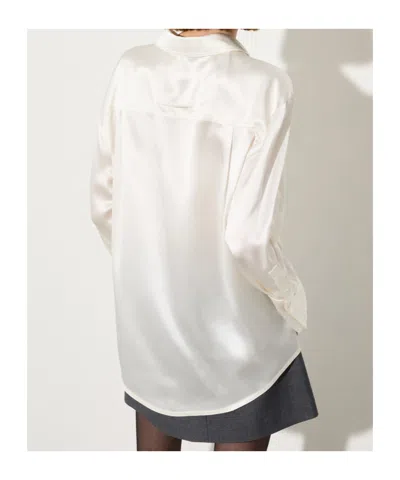 Maxco. Silk-satin Shirt In White