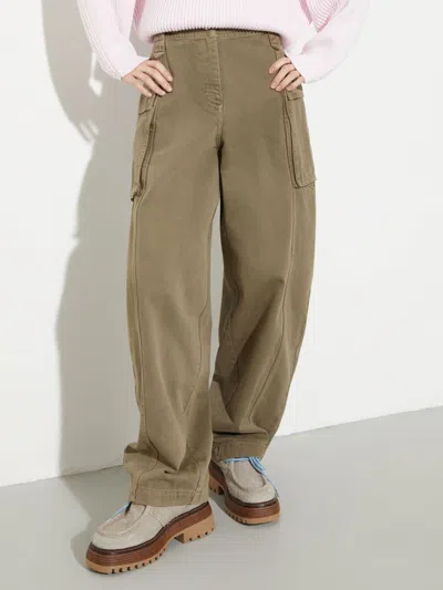 Maxco. Barrel-leg Cargo Trousers In Brown