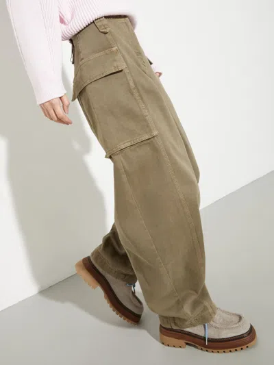 Maxco. Barrel-leg Cargo Trousers In Brown