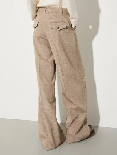 Maxco. Wide-leg Slub Grisaille Trousers In Gray