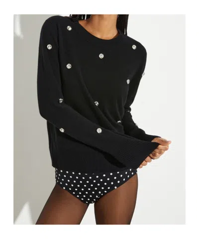 Maxco. Rhinestone-embroidered Jumper In Black