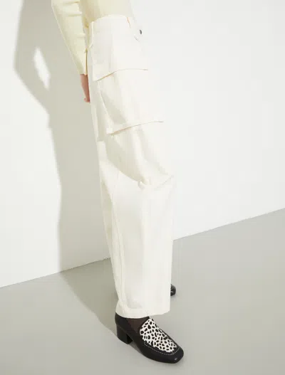 Maxco. Barrel-leg Cargo Trousers In White