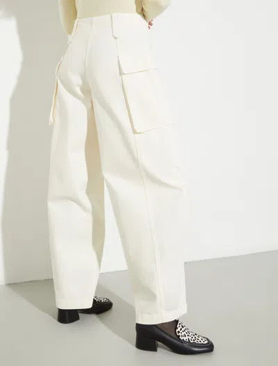 Maxco. Barrel-leg Cargo Trousers In White