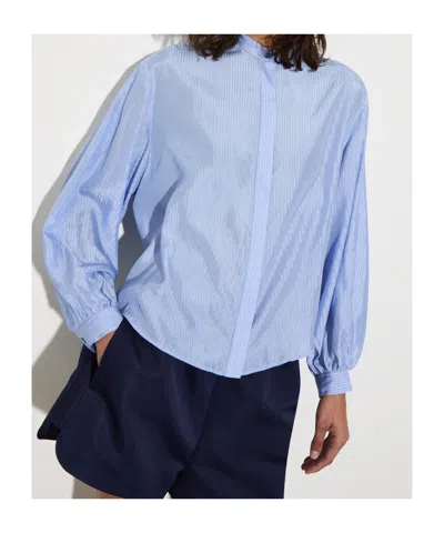Maxco. Striped Textured Shirt In Blue