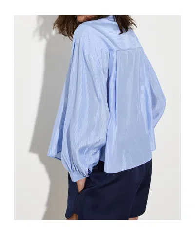 Maxco. Striped Textured Shirt In Blue
