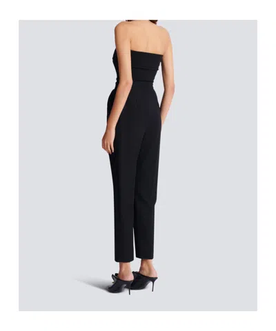 Balmain Crepe Bustier Bodysuit With Belt Detail In Multi