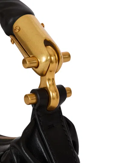 Balmain Ebene Mini Bag In Calfskin Leather In Black