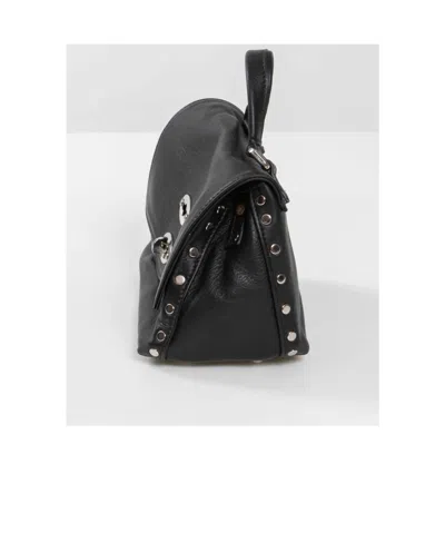 Zanellato Twist Hook Postina Saeta Baby Shoulder Bag In Black