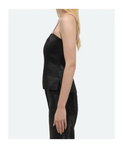 Helmut Lang Minimalist Satin Slip Top In Black
