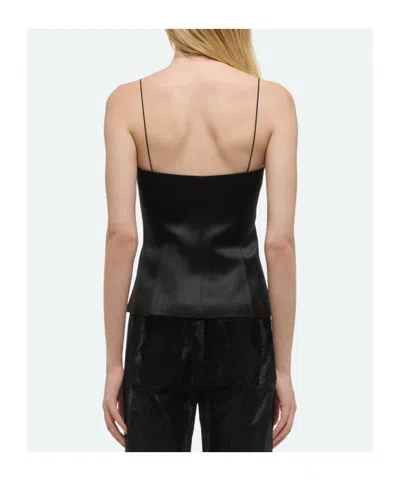 Helmut Lang Minimalist Satin Slip Top In Black