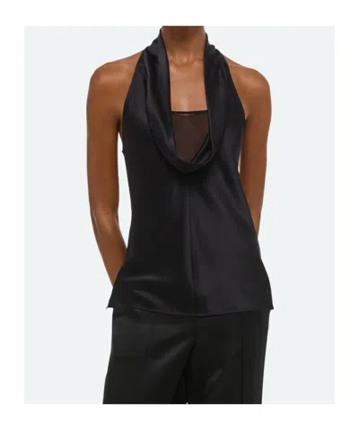 Helmut Lang Liquid Jersey Halter Top In Black