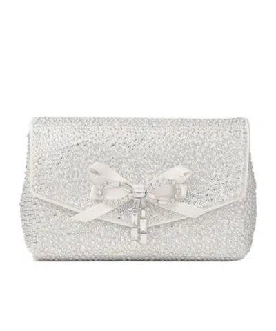 Jimmy Choo Soft Bow Crystal Mini Bag In Silver