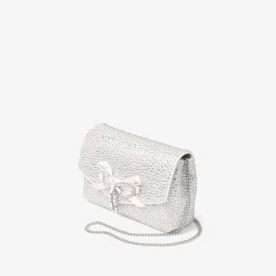 Jimmy Choo Soft Bow Crystal Mini Bag In Silver