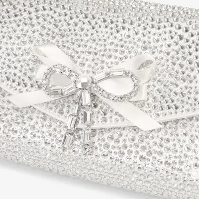 Jimmy Choo Soft Bow Crystal Mini Bag In Silver