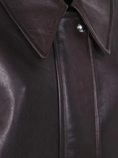 Khaite Shelman Leather Jacket In Purple