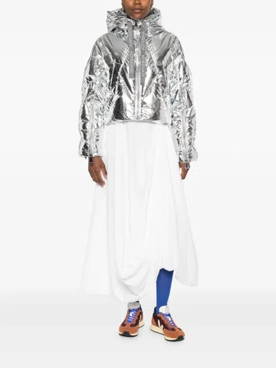 Khrisjoy Crop Iconic Milan In Silver Mirror Clothing In White