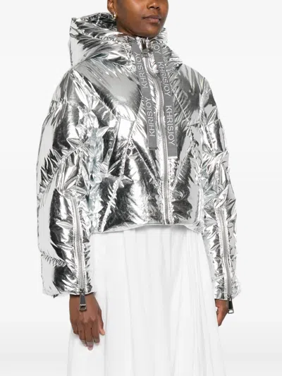 Khrisjoy Crop Iconic Milan In Silver Mirror Clothing In White